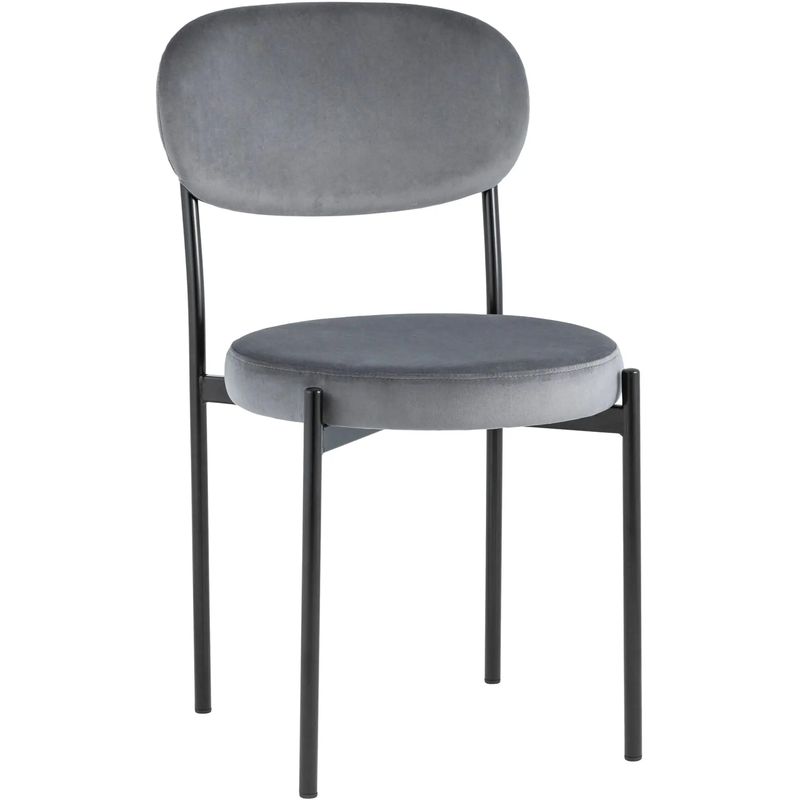 Стул Alfie Chair Серый Велюр Светло-серый Черный Стул Alfie Chair Серый Велюр Светло-серый Черный в Грозном | Loft Concept
