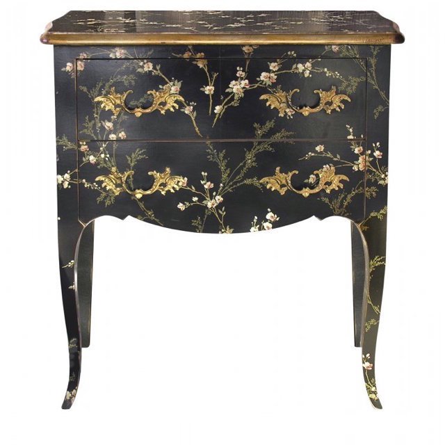 Комод L.XV CHEST OF DRAWERS Black fleurettes Бронза Черный Комод L.XV CHEST OF DRAWERS Black fleurettes Бронза Черный в Грозном | Loft Concept