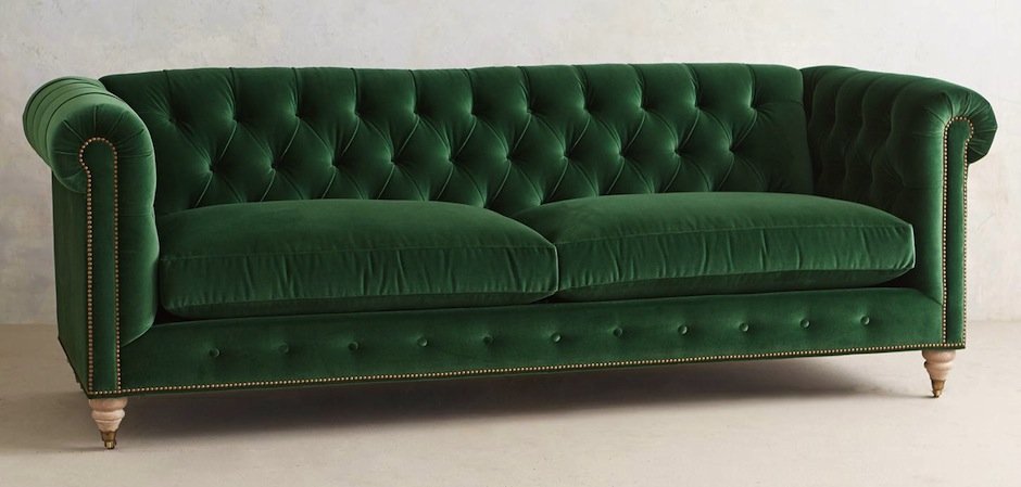 Трехместный диван Velvet Lyre Chesterfield Sofa Трехместный диван Velvet Lyre Chesterfield Sofa - Loft-Concept в Грозном