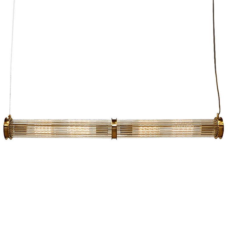 Подвесной светильник Glass TUBE Pendant Double Gold Глянцевое золото Прозрачный Подвесной светильник Glass TUBE Pendant Double Gold Глянцевое золото Прозрачный в Грозном | Loft Concept