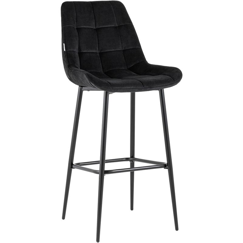 Стул Полубарный NANCY Chair посадка 75 см Черный Велюр Черный Стул Полубарный NANCY Chair посадка 75 см Черный Велюр Черный в Грозном | Loft Concept