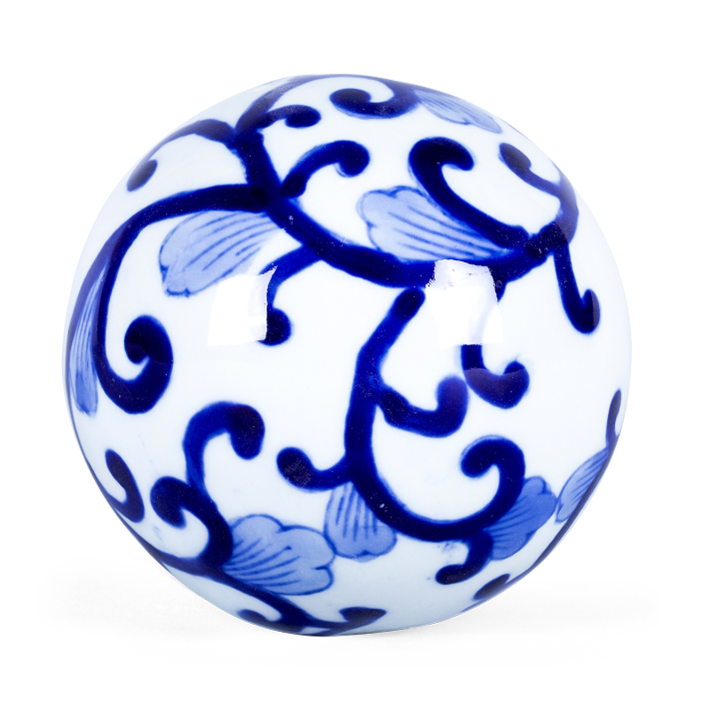 Статуэтка Blue & White Pattern Ball Белый Синий Статуэтка Blue & White Pattern Ball Белый Синий в Грозном | Loft Concept