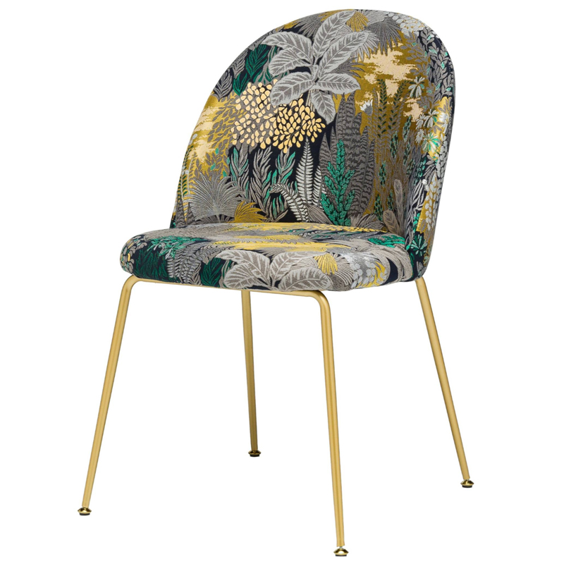 Jungle chair Стул обивка Джунгли жакард Изумрудный Бежевый Золотой Jungle chair Стул обивка Джунгли жакард Изумрудный Бежевый Золотой в Грозном | Loft Concept
