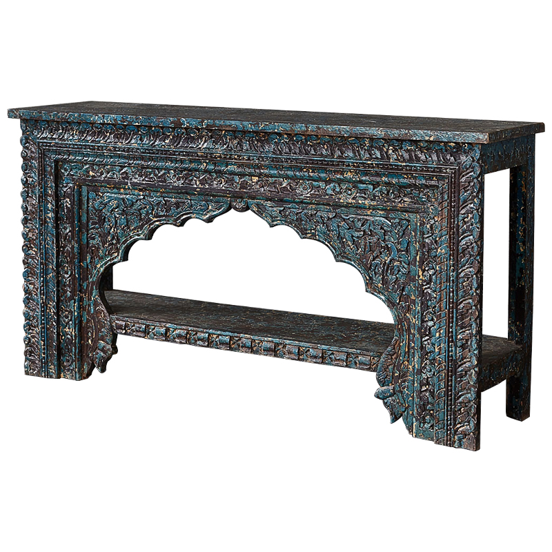 Консоль Rajni Console Коричневый винтаж Бирюзовый в Грозном | Loft Concept 