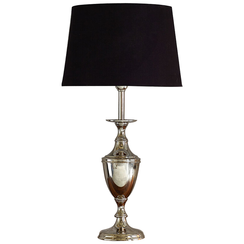 Настольная лампа с абажуром Blake Lampshade Table Lamp Хром Черный Настольная лампа с абажуром Blake Lampshade Table Lamp Хром Черный в Грозном | Loft Concept