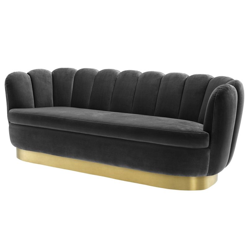 Диван Eichholtz Sofa Mirage dark grey Серый Латунь в Грозном | Loft Concept 