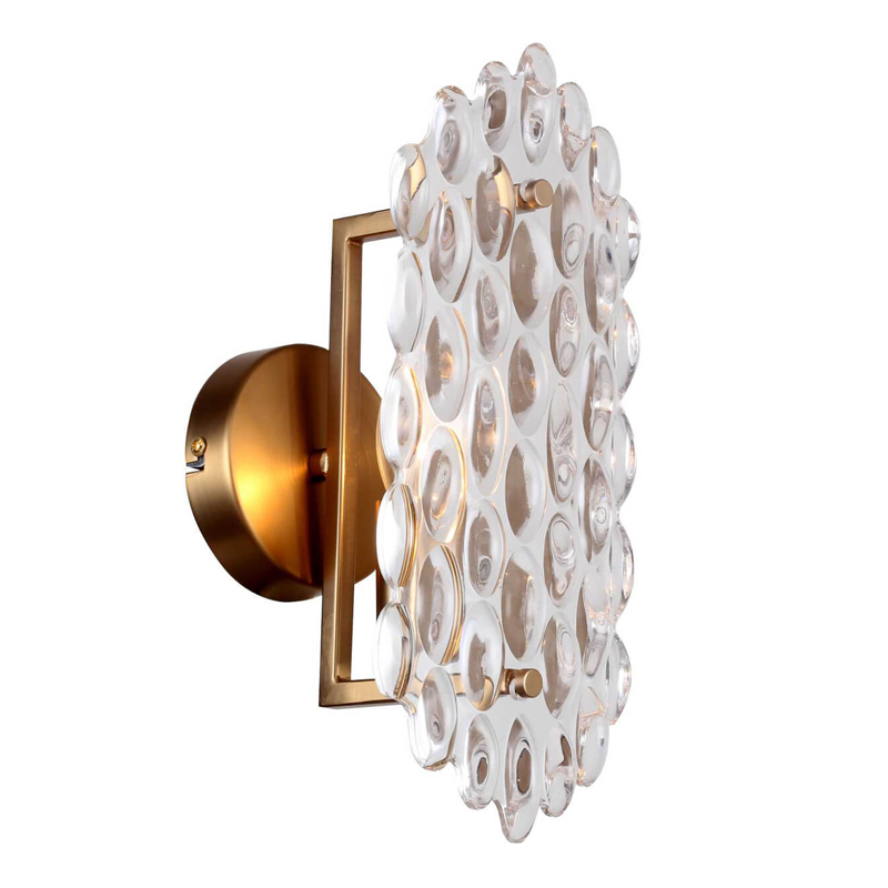 Бра Textured Glass Chandelier sconce oval Глянцевое золото Прозрачное Стекло Бра Textured Glass Chandelier sconce oval Глянцевое золото Прозрачное Стекло в Грозном | Loft Concept