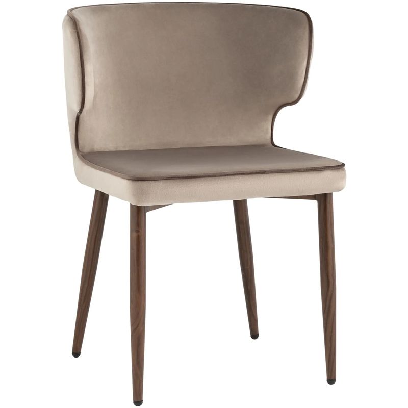 Стул Chair Бежевый Велюр с Коричневым кантом Бежевый Коричневый Стул Chair Бежевый Велюр с Коричневым кантом Бежевый Коричневый в Грозном | Loft Concept