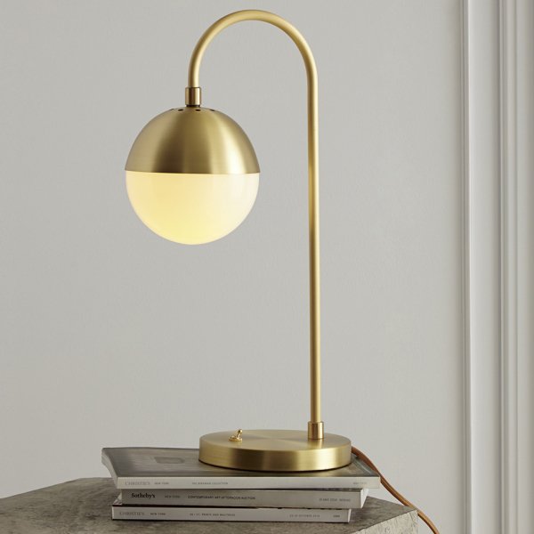 Настольная лампа Cedar Moss Table Lamp Латунь Белый Настольная лампа Cedar Moss Table Lamp Латунь Белый в Грозном | Loft Concept