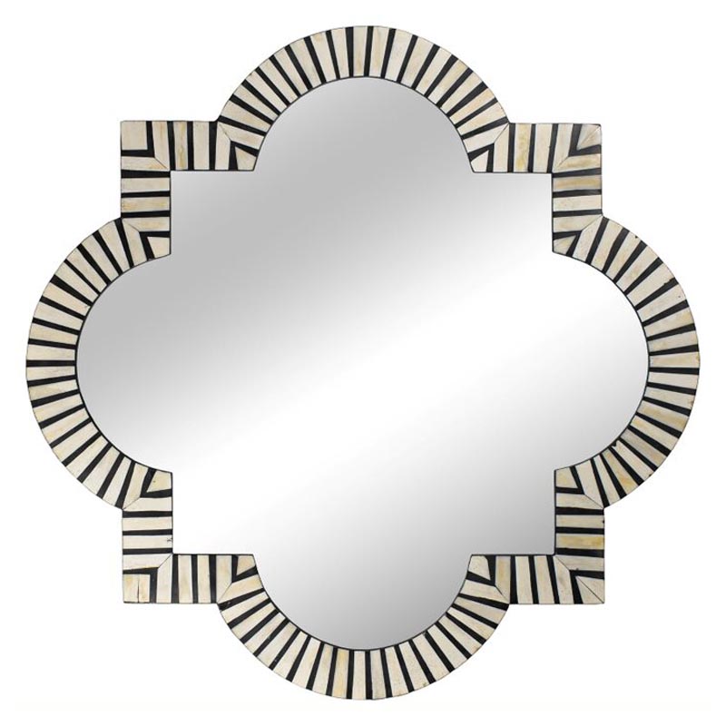 Зеркало Bone Inlay Mirror black and white Черный Белый Зеркало Bone Inlay Mirror black and white Черный Белый в Грозном | Loft Concept