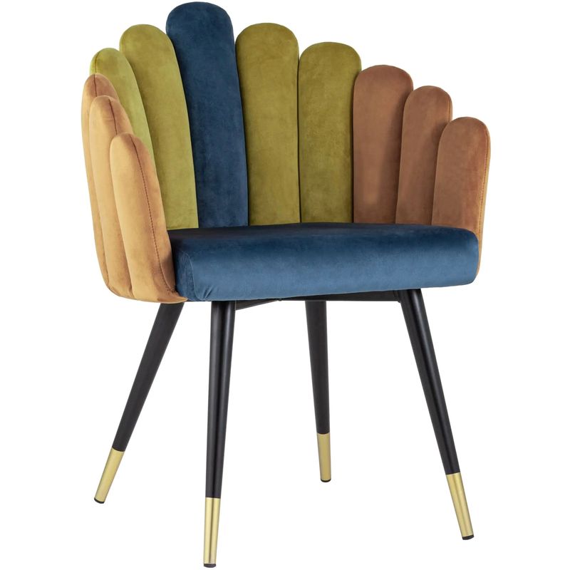 Стул Camellia Chair Синий и Карамельный Велюр Синий Карамель Черный Оливковый Стул Camellia Chair Синий и Карамельный Велюр Синий Карамель Черный Оливковый в Грозном | Loft Concept