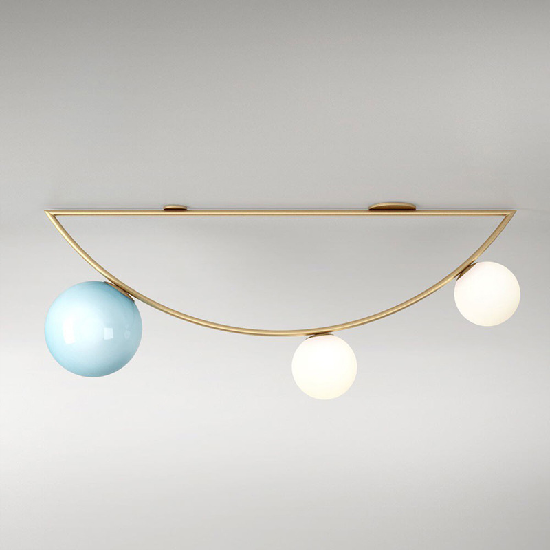 Потолочный светильник Atelier Areti Girlande Ceiling Crescent Blue Латунь Белый Голубой Потолочный светильник Atelier Areti Girlande Ceiling Crescent Blue Латунь Белый Голубой в Грозном | Loft Concept