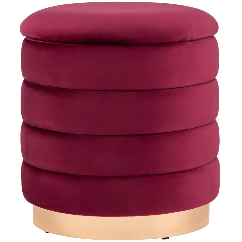 Пуф с ящиком Charlotte винный Glossy Velor Бургундский красный Пуф с ящиком Charlotte винный Glossy Velor Бургундский красный в Грозном | Loft Concept