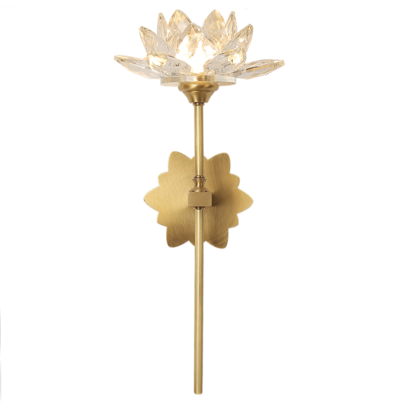 Настенный светильник Хрустальный Цветок Лотоса Lotus flower Wall Clear Glass C Латунь Прозрачное Стекло Настенный светильник Хрустальный Цветок Лотоса Lotus flower Wall Clear Glass C Латунь Прозрачное Стекло в Грозном | Loft Concept