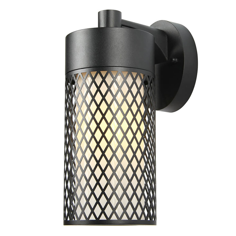 Уличный настенный светильник Holger Street Lamp B Черный Белое матовое стекло Уличный настенный светильник Holger Street Lamp B Черный Белое матовое стекло в Грозном | Loft Concept