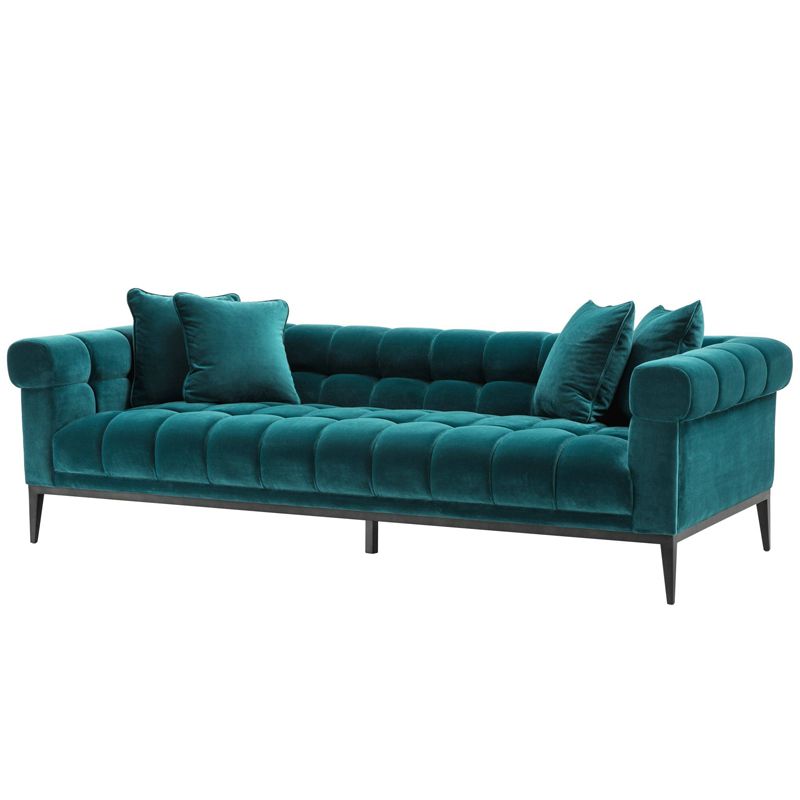 Диван Eichholtz Sofa Aurelio sea green Бирюзовый Черный Диван Eichholtz Sofa Aurelio sea green Бирюзовый Черный в Грозном | Loft Concept