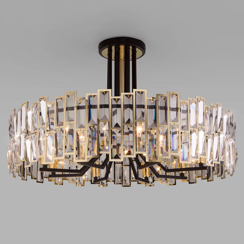 Потолочная люстра Darkness Chandelier gold 71 Черный Прозрачный (Transparent) Золотой в Грозном | Loft Concept 