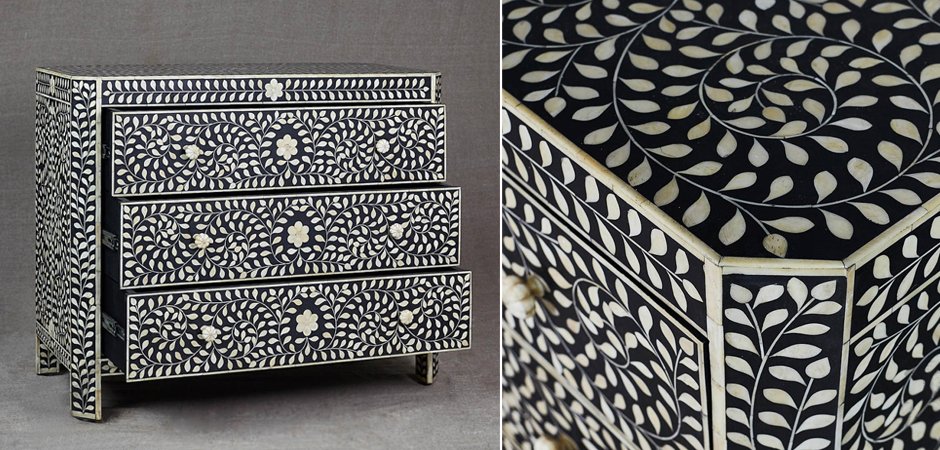 Комод с инкрустацией костью Inlaid Bone Flowers Комод с инкрустацией костью Inlaid Bone Flowers - Loft-Concept в Грозном