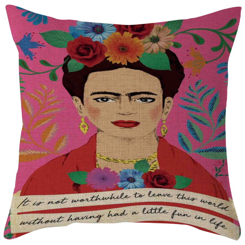 Декоративная подушка Frida Kahlo 16 Розовый Мульти Декоративная подушка Frida Kahlo 16 Розовый Мульти в Грозном | Loft Concept