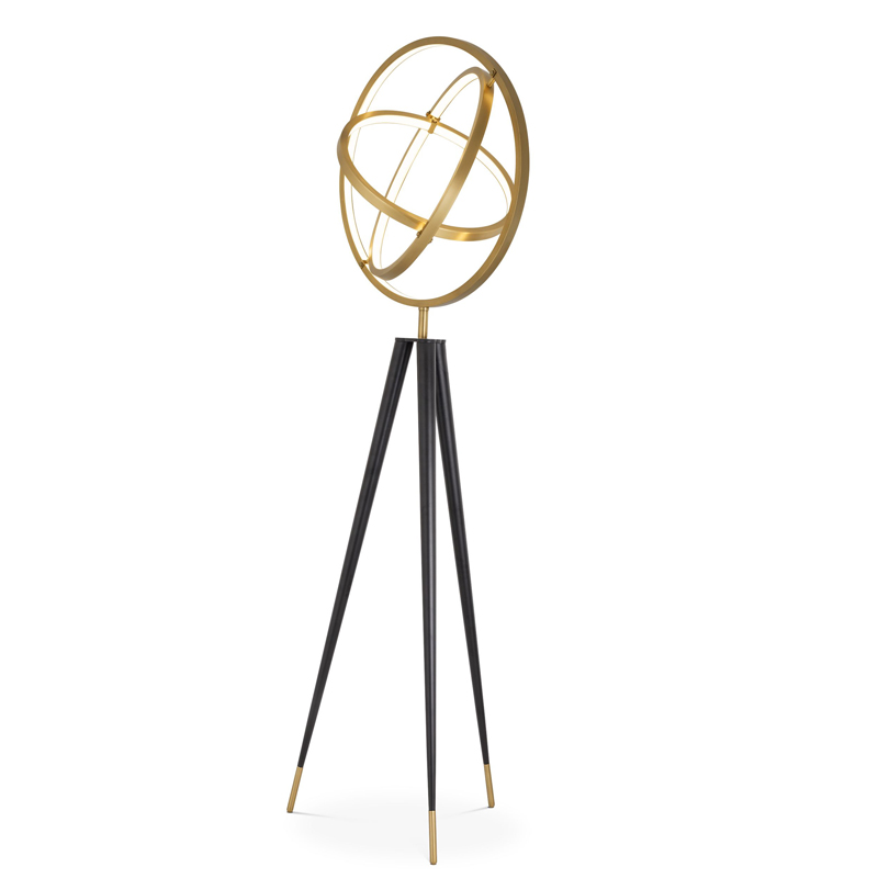 Торшер Eichholtz Floor Lamp Cassini Латунь Античная полированная Черный Торшер Eichholtz Floor Lamp Cassini Латунь Античная полированная Черный в Грозном | Loft Concept