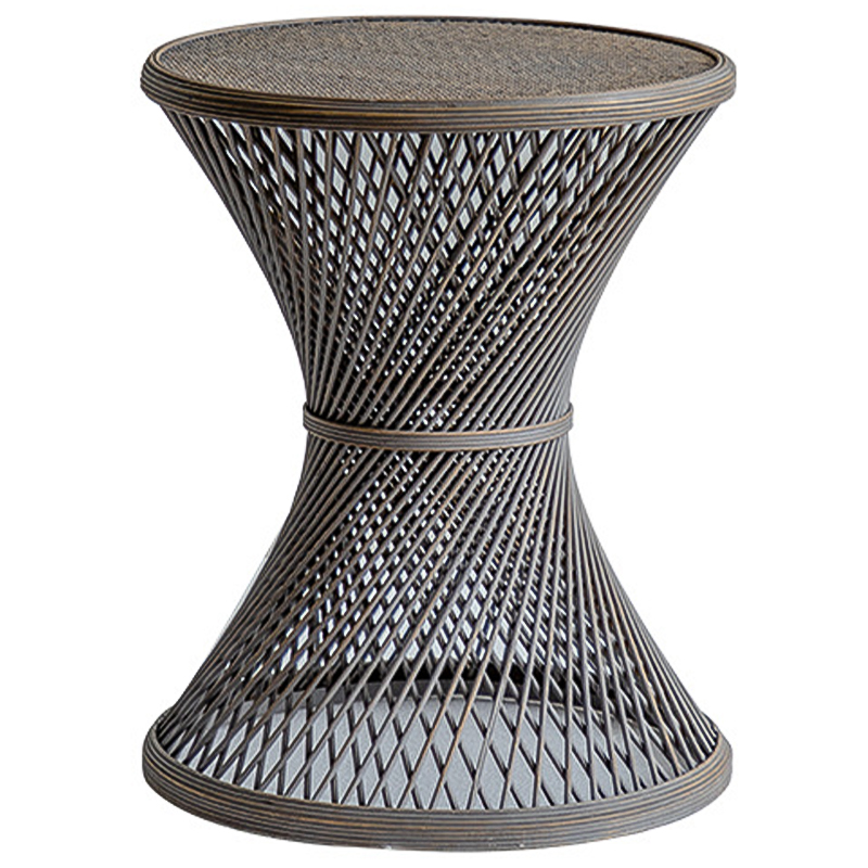 Приставной стол Zaire Wicker Side Table Dark Коричневый Приставной стол Zaire Wicker Side Table Dark Коричневый в Грозном | Loft Concept