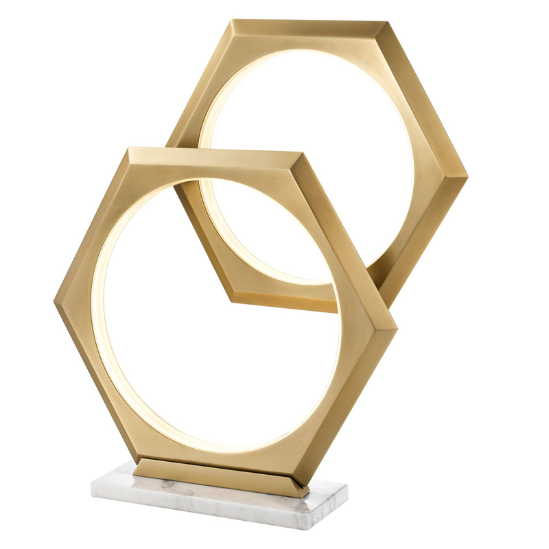 Настольная лампа Eichholtz Table Lamp Hexum Латунь Античная полированная Белый Мрамор Bianco Настольная лампа Eichholtz Table Lamp Hexum Латунь Античная полированная Белый Мрамор Bianco в Грозном | Loft Concept