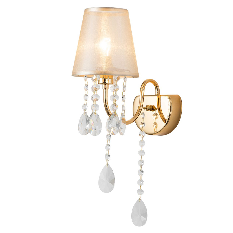 Бра золотого цвета с хрустальным декором Dainty Light Золотой Янтарный Бра золотого цвета с хрустальным декором Dainty Light Золотой Янтарный в Грозном | Loft Concept