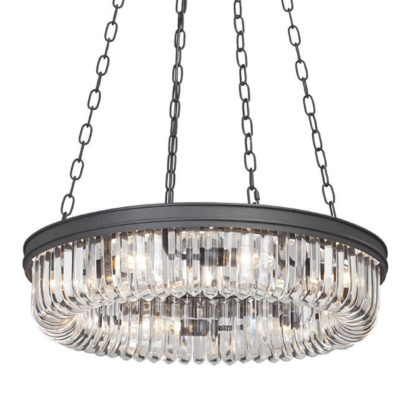 Люстра Retro Frozen Clear Glass Chandelier D 62 Черный в Грозном | Loft Concept 