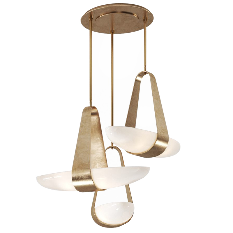 Дизайнерский Cветильник Hilliard Sophia Chandelier 3 плафона Белый Античная Бронза Дизайнерский Cветильник Hilliard Sophia Chandelier 3 плафона Белый Античная Бронза в Грозном | Loft Concept