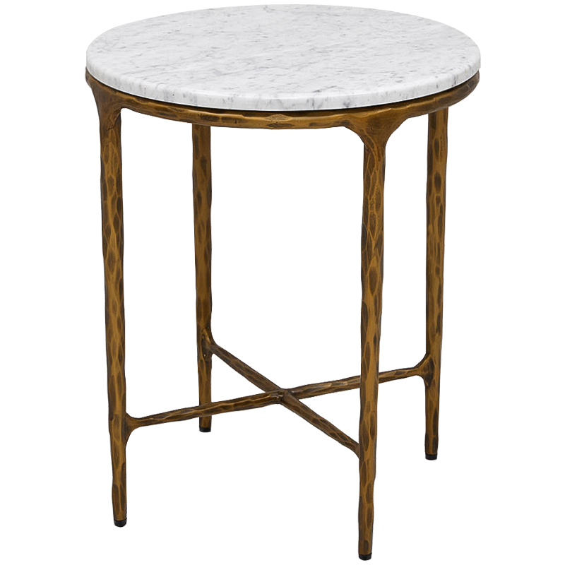 Приставной стол круглый с мраморной столешницей Randy Marble Round Coffee Table Белый Мрамор Bianco Золотой Приставной стол круглый с мраморной столешницей Randy Marble Round Coffee Table Белый Мрамор Bianco Золотой в Грозном | Loft Concept