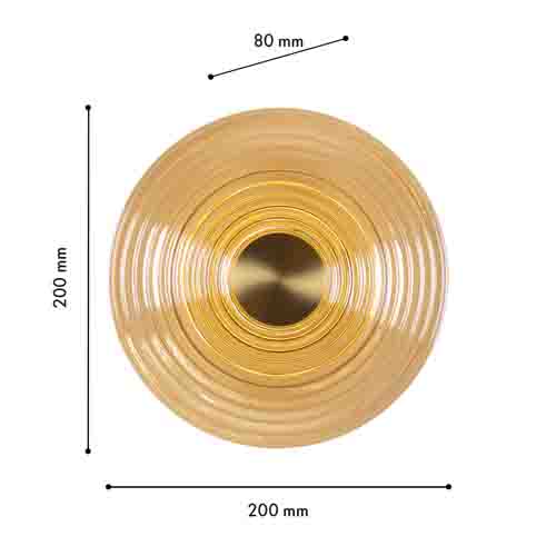 Бра с рельефным круглым плафоном янтарного цвета Savio Glass Disc Light Бра с рельефным круглым плафоном янтарного цвета Savio Glass Disc Light в Грозном
