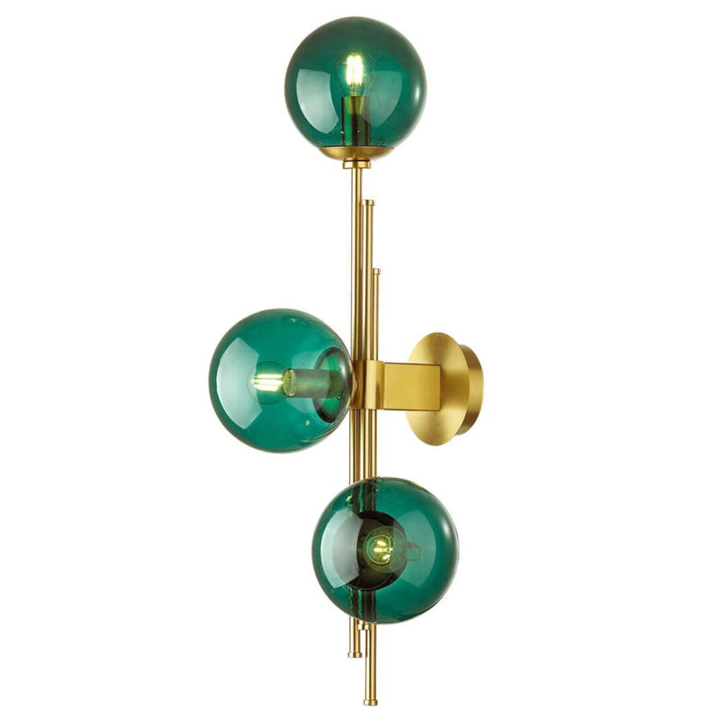 Бра TRILOGY WALL SCONCE Turquoise glass 70 Латунь Бра TRILOGY WALL SCONCE Turquoise glass 70 Латунь в Грозном | Loft Concept