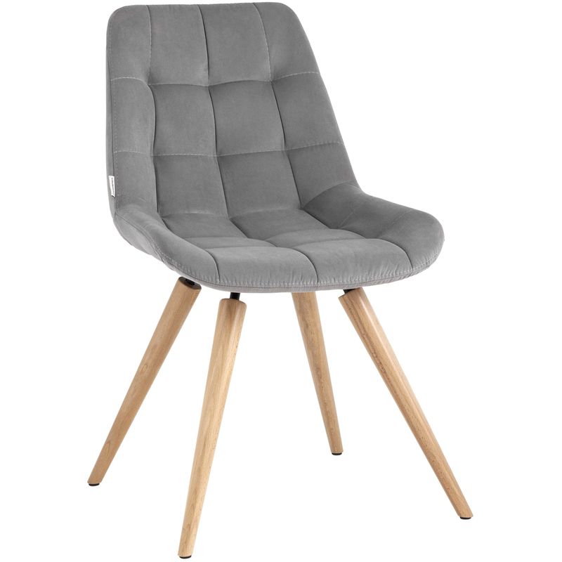 Стул NANCY Chair Серый Велюр Серый Древесина Стул NANCY Chair Серый Велюр Серый Древесина в Грозном | Loft Concept