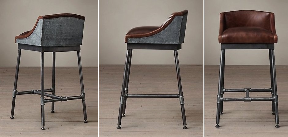 Барный стул Iron Scaffold Bar stool brown Барный стул Iron Scaffold Bar stool brown - Loft-Concept в Грозном
