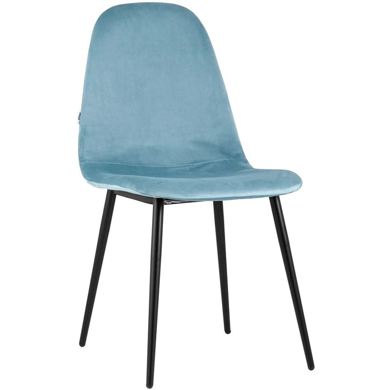 Стул Archie Chair Черные ножки Голубой Велюр Голубой пастельный Черный Стул Archie Chair Черные ножки Голубой Велюр Голубой пастельный Черный в Грозном | Loft Concept