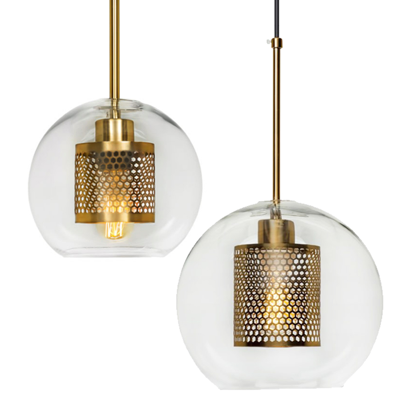 Perforated Vessel Pendant Lamp Gold Ball Золотой Прозрачное Стекло Perforated Vessel Pendant Lamp Gold Ball Золотой Прозрачное Стекло в Грозном | Loft Concept