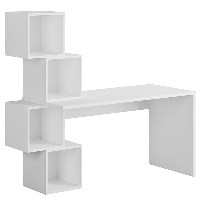 Стол письменный белый с 4-мя открытыми полками BALANCE WHITE Белый Стол письменный белый с 4-мя открытыми полками BALANCE WHITE Белый в Грозном | Loft Concept