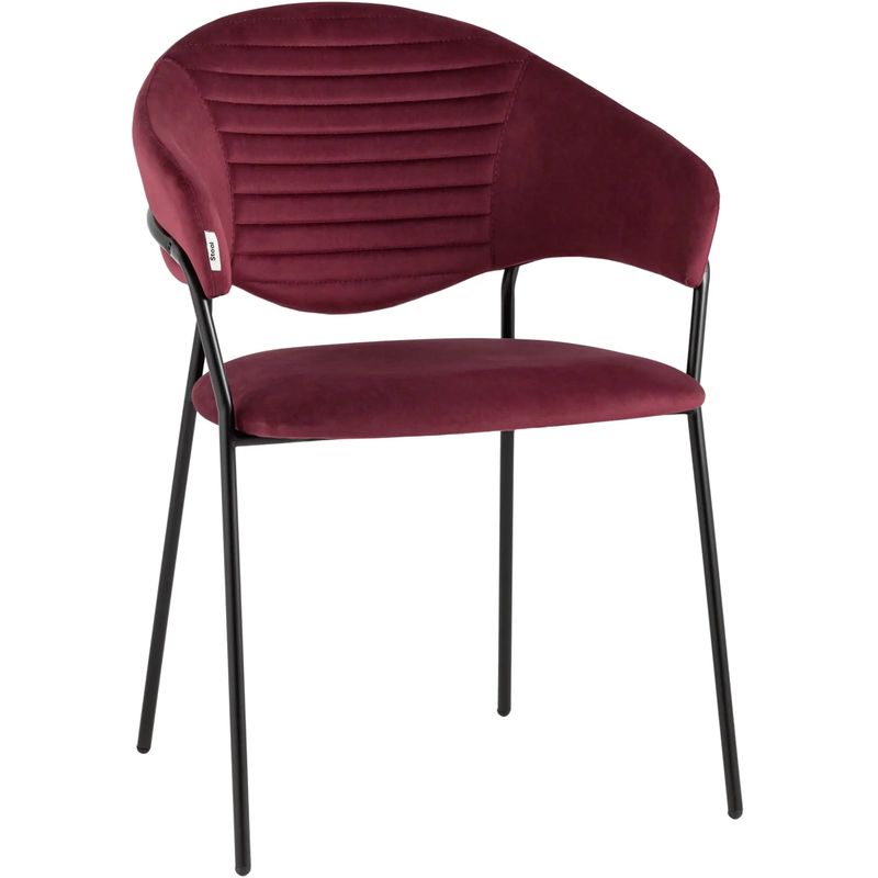 Стул Alexis Chair Малиновый Велюр Бургундский красный Черный Стул Alexis Chair Малиновый Велюр Бургундский красный Черный в Грозном | Loft Concept