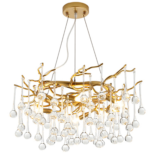 Люстра Droplet Chandelier Золотой Прозрачное Стекло Люстра Droplet Chandelier Золотой Прозрачное Стекло в Грозном | Loft Concept