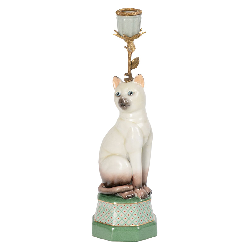 Подсвечник фигурка Кошка Candlestick cat Белый Мульти Подсвечник фигурка Кошка Candlestick cat Белый Мульти в Грозном | Loft Concept