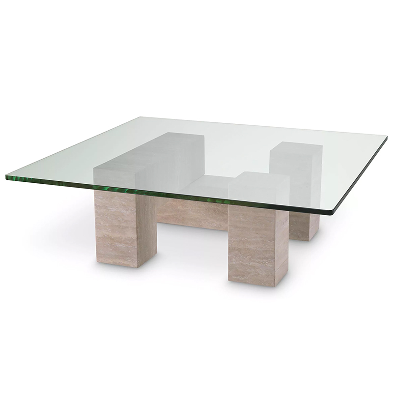 Кофейный стол Eichholtz Coffee Table Ikal Прозрачное Стекло Песочный в Грозном | Loft Concept 