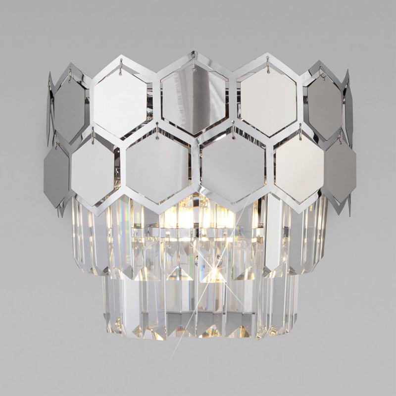 Бра Hanging Hexagon Moira Sconce chrome Прозрачный (Transparent) Хром Бра Hanging Hexagon Moira Sconce chrome Прозрачный (Transparent) Хром в Грозном | Loft Concept