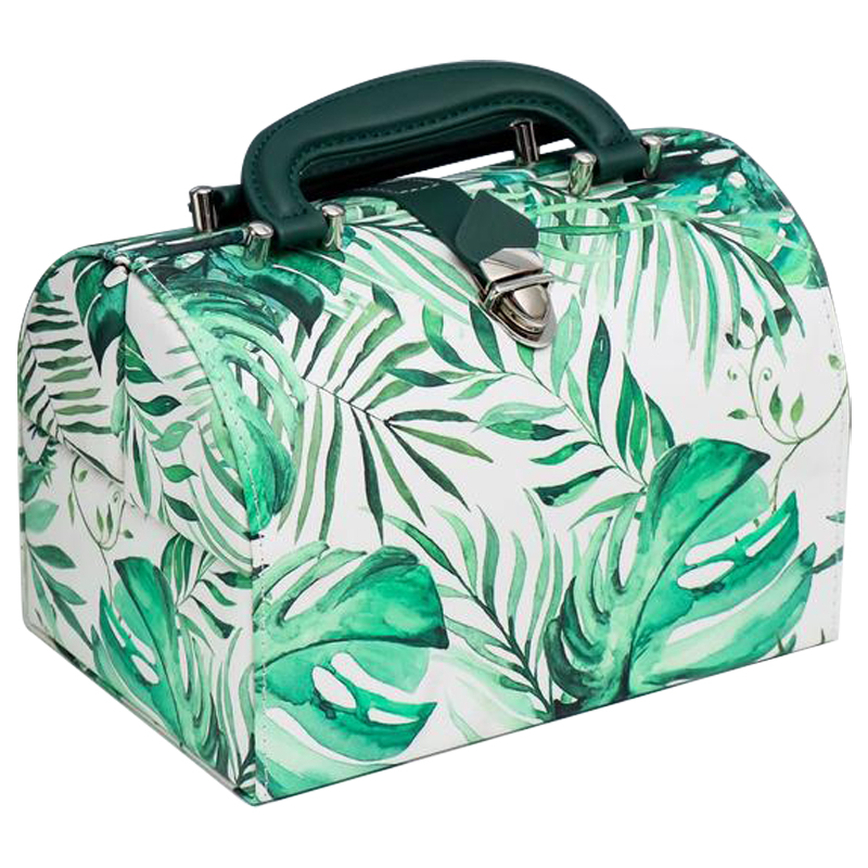 Шкатулка Green Leaves Jewerly Organizer Box Зеленый Белый Шкатулка Green Leaves Jewerly Organizer Box Зеленый Белый в Грозном | Loft Concept