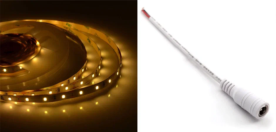 Комплект светодиодная лента 4,8W/m 60LED/m 3528SMD теплый белый с адаптером - Loft-Concept в Грозном