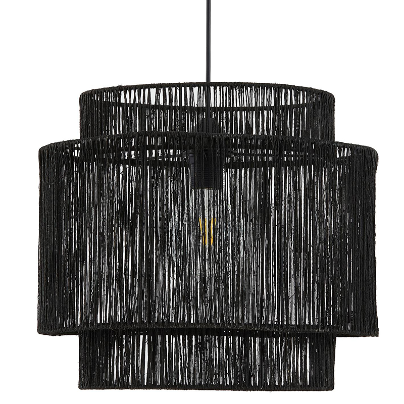 Подвесной светильник Signe Wicker Hemp Black Dual Черный Подвесной светильник Signe Wicker Hemp Black Dual Черный в Грозном | Loft Concept