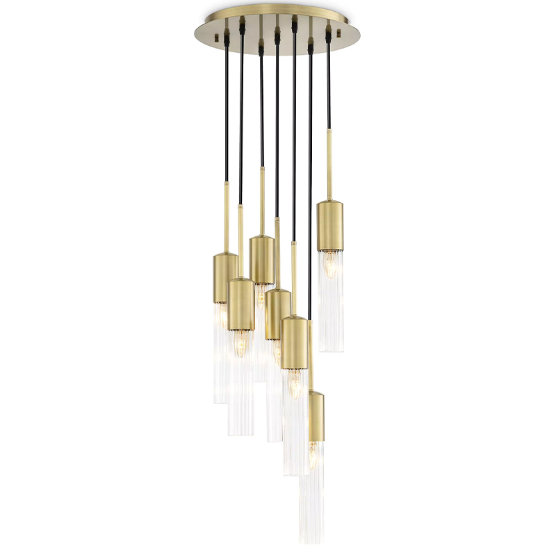 Люстра Eichholtz Chandelier Lulu Латунь Прозрачное Стекло Черный Люстра Eichholtz Chandelier Lulu Латунь Прозрачное Стекло Черный в Грозном | Loft Concept