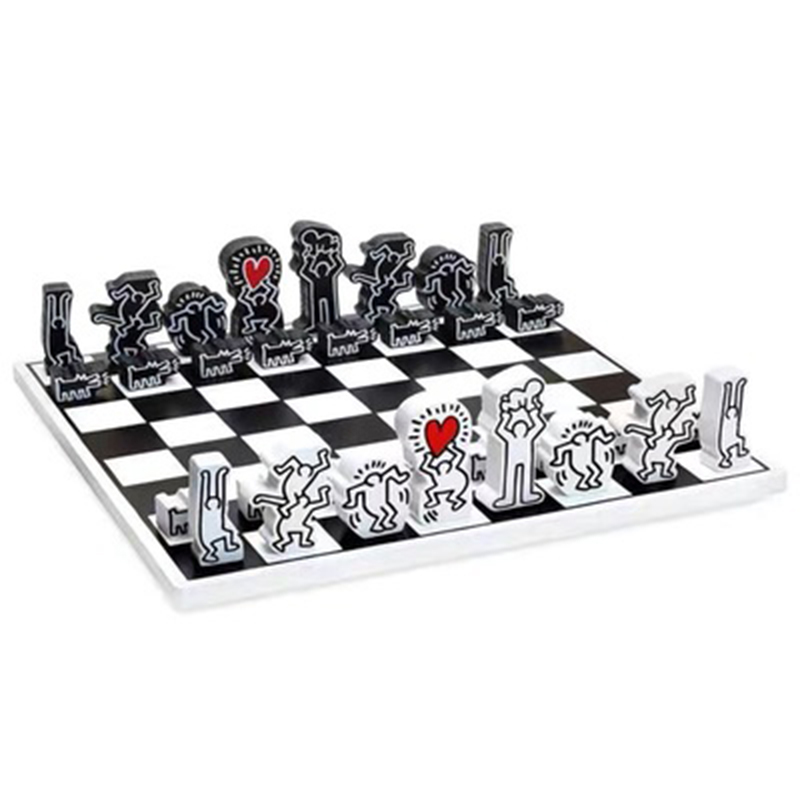 Деревянный шахматный набор Keith Haring Chess Set Белый Черный Красный Деревянный шахматный набор Keith Haring Chess Set Белый Черный Красный в Грозном | Loft Concept