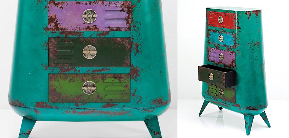 Комод металлический с цветными ящиками Retro Futurismo chest V Комод металлический с цветными ящиками Retro Futurismo chest V - Loft-Concept в Грозном