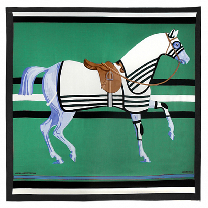 Плед Hermes Horse Green Plaid Зеленый Голубой Черный Коричневый Плед Hermes Horse Green Plaid Зеленый Голубой Черный Коричневый в Грозном | Loft Concept