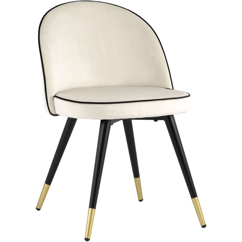 Стул Cooper Chair LUX Молочный Велюр с Черным кантом Молочный Черный Стул Cooper Chair LUX Молочный Велюр с Черным кантом Молочный Черный в Грозном | Loft Concept